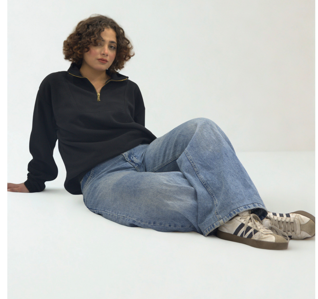 Black Quarter Zipper