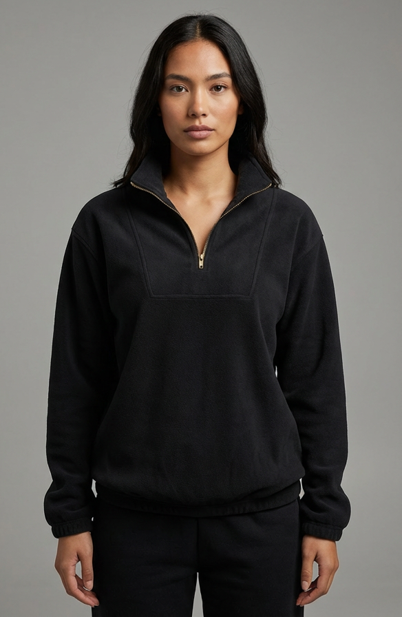 Black Quarter Zipper