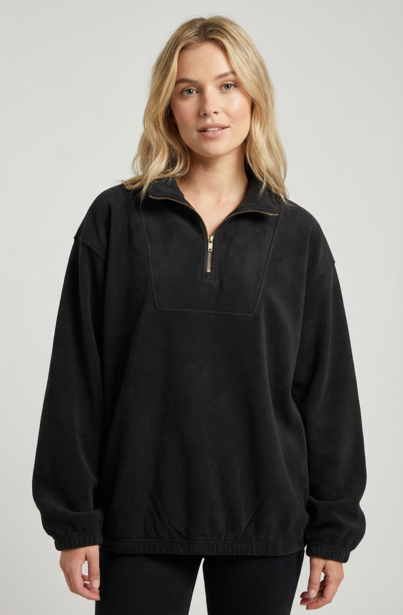 Black Quarter Zipper