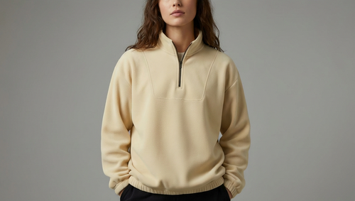 Beige Quarter Zipper