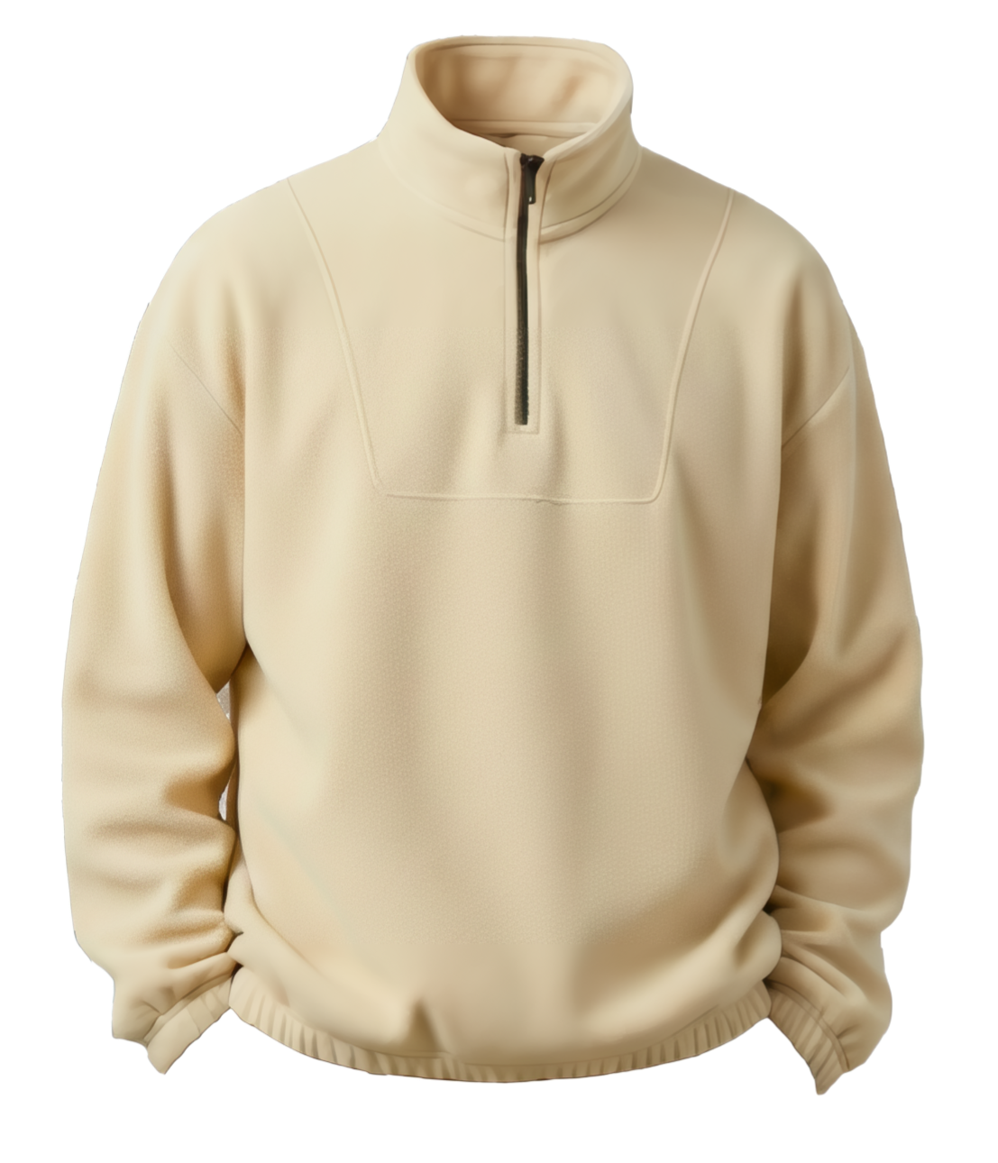 Beige Quarter Zipper