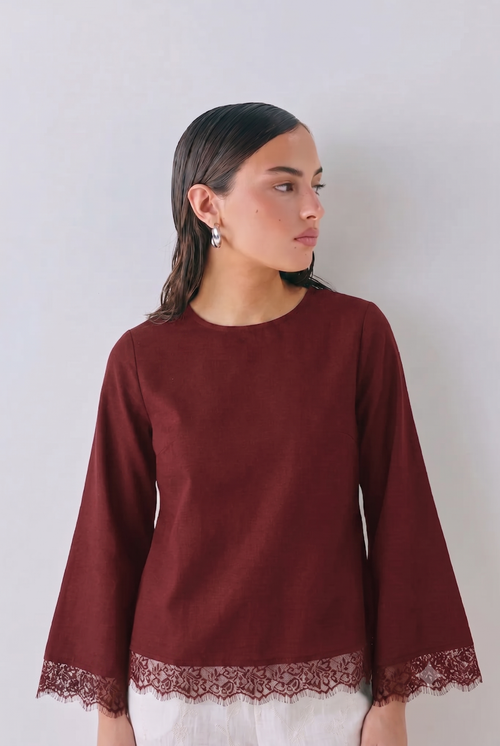 Burgundy Lace top