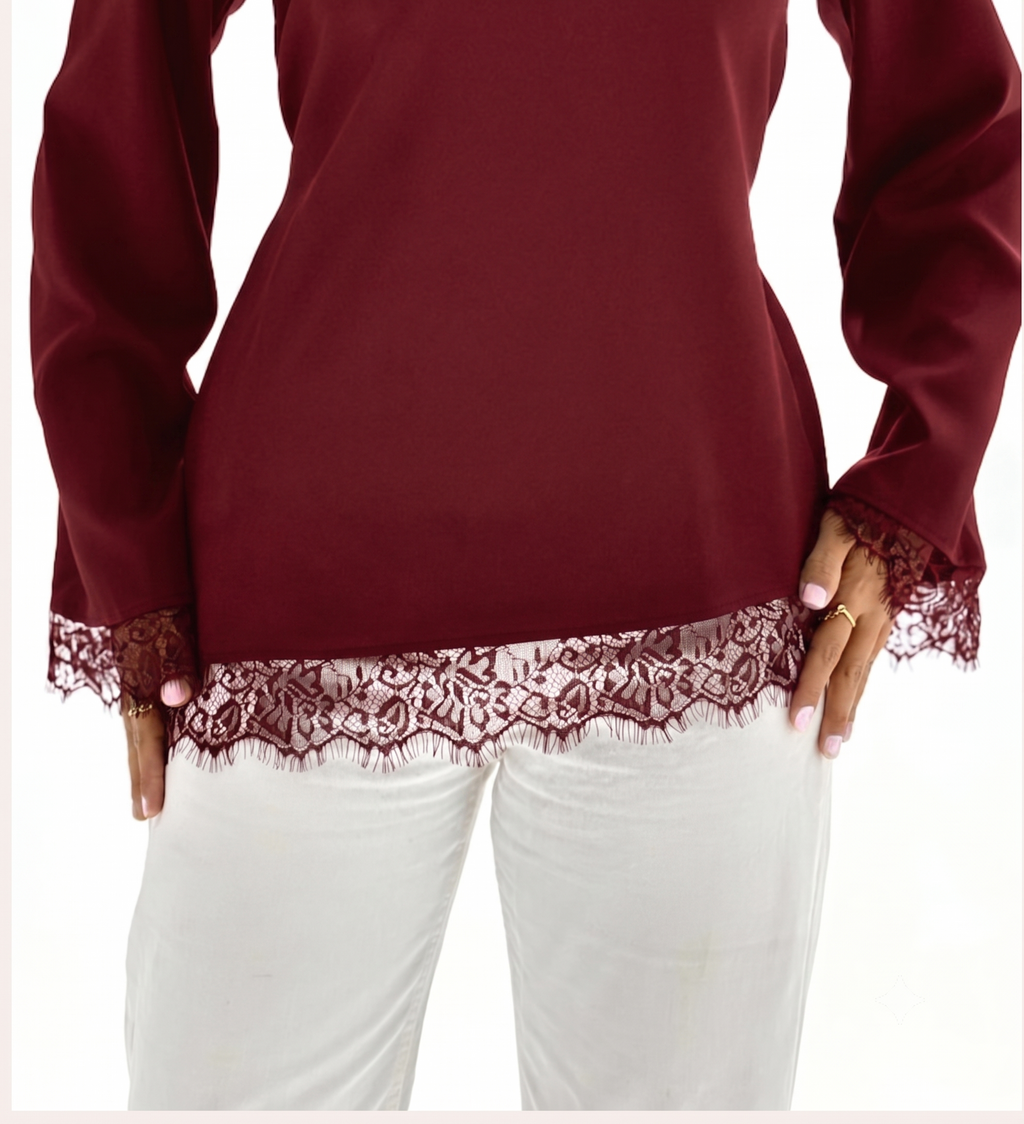 Burgundy Lace top