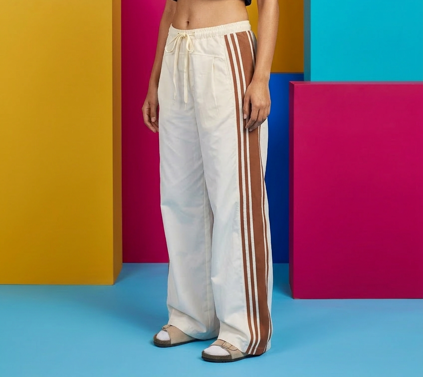 Brown Gabardine Stripe Pants
